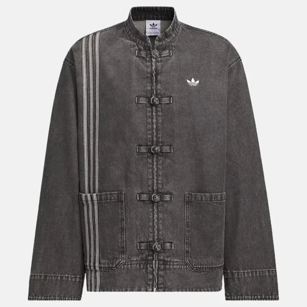 Adidas Chinese New Year Grey Striped Denim Jacket