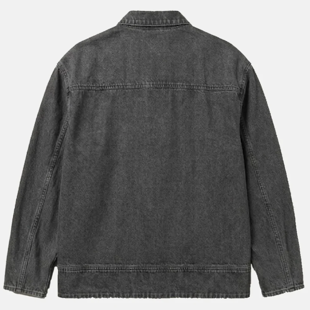 Adidas Chinese New Year Grey Striped Denim Jacket Back
