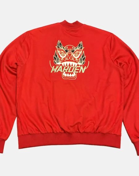 Adidas James Harden Chinese Orange Bomber Jacket Back