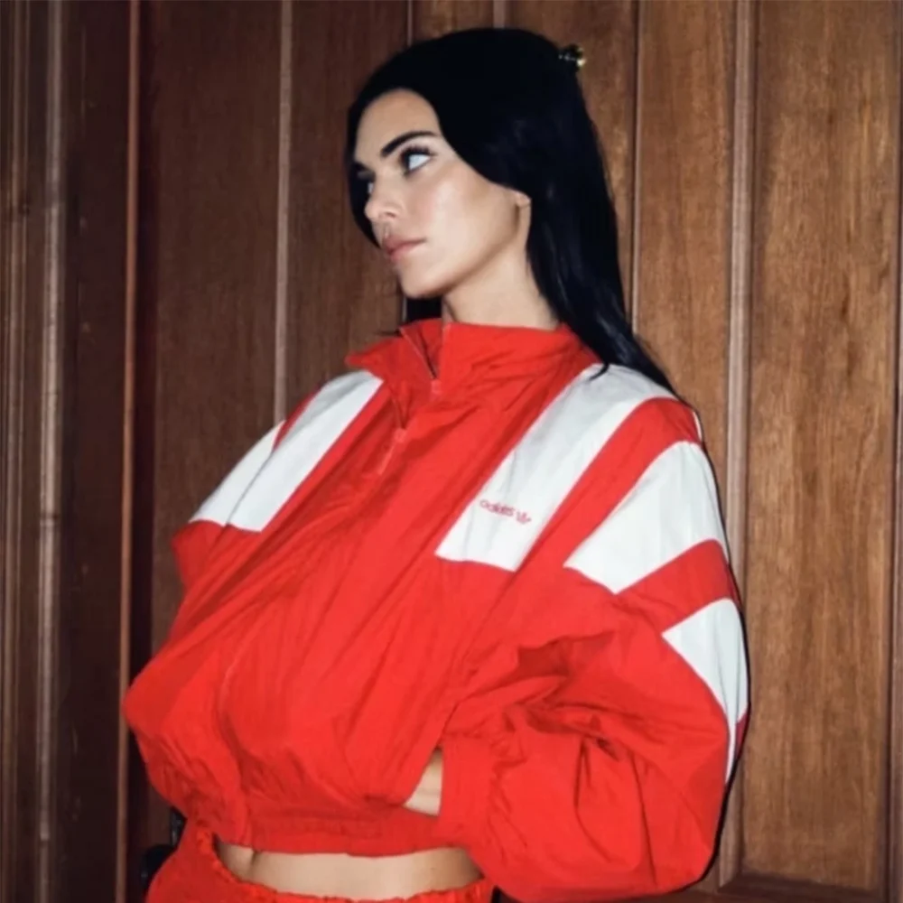 Kendall Jenner Adidas Red Cropped Jacket