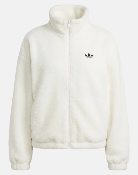 adidas Originals White Teddy Full Zip Jacket