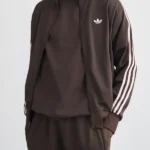 Adidas Firebird Coffee Brown Front Jacket