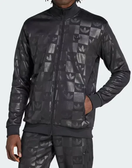 Adidas Monogram All Over Black Front Jacket
