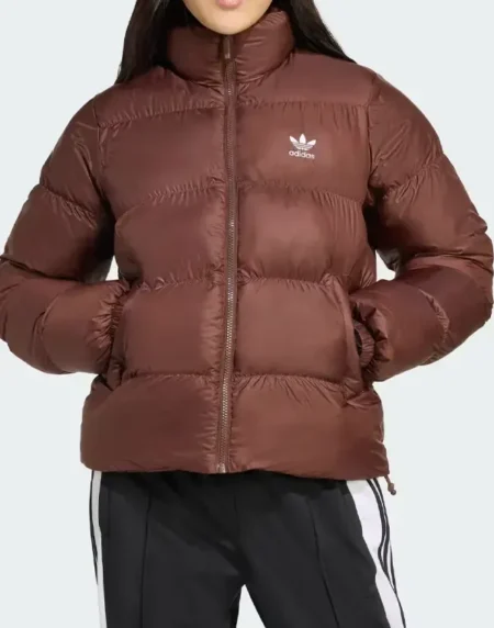 Adicolor Puffer Short Brown Jacket