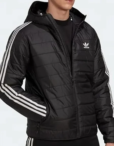 Adicolor Trefoil 3 Stripe Black Puffer Jacket