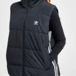 3 Stripes Loose Insulated Black Vest