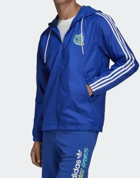 Graphics Stoked Windbreaker Blue Jacket