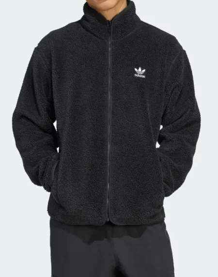 Trefoil Essentials Teddy Fleece Black Jacket