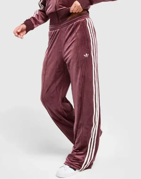 Adidas 3 Stripe Velour Track Pants