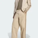 Adidas 3 Stripes Pleated Beige Pants