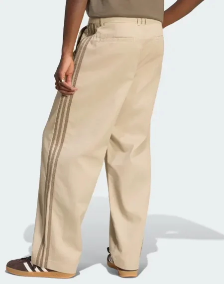 Adidas 3 Stripes Pleated Cotton Pants