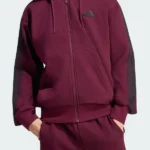 Adidas Essentials Maroon Fleece Hoodie