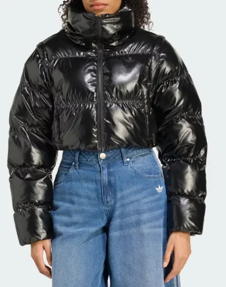 Adidas Essentials Glossy Cropped Puffer Jacket