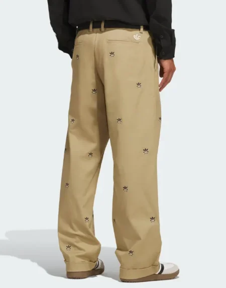 Adidas Loose Embroidered Beige Pants