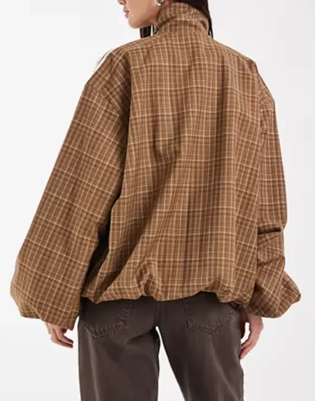 adidas check Brown top